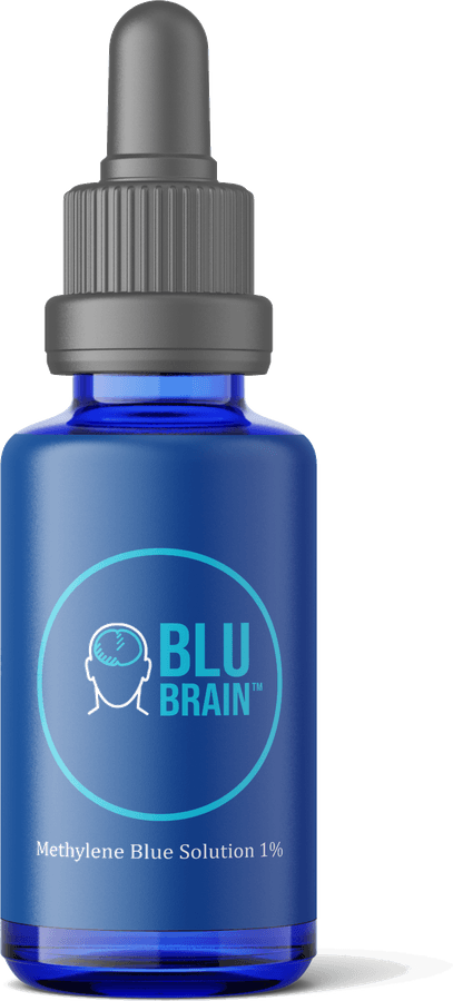 Blu Brain Methylene Blue 1% cobalt glass dropper bottle